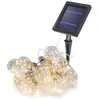 Image de Esotec Guirlande lumineuse solaire décorative, 4,5 m, 10 ampoules LED, blanc chaud, câble d'alimentation de 2 m, batterie, panneau solaire, piquet de terre, guirlande lumineuse d'extérieur, décoration