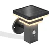 Image de esotec LUCCA 102761 Lampe solaire d'extérieur avec détecteur de mouvement PIR Applique murale LED Éclairage de jardin Décoration de jardin Batterie en métal IP44 résistant aux intempéries Noir H = 19