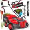 Image de MASKO® Scarificateur électrique 2 en 1 Aérateur de gazon 1 800 watts largeur de travail 40 cm bac de ramassage 55 L incluant rouleau de ventilation aérateur démousseur, profondeur de travail, rouge