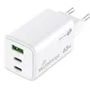Image de MediaRange Adaptateur de charge rapide GaN 65 W (prise UE), 2 x USB-C et 1 x USB-A, prend en charge USB-C® Power Delivery et Quick Charge , blanc