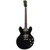 Image de Sigma Guitars HBA-102P-BK Guitare semi-acoustique noire Semi-Hollow P90 avec étui souple