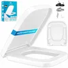 Image de KESSER® Siège de toilette avec frein de chute Abattant de toilette Fonction Quick-Release et Soft-Close - Couvercle de toilette antibactérien en plastique thermodurci Siège de toilette, E-form