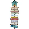 Image de Plaque en bois avec 11 panneaux - 99 cm - Décoration de jardin