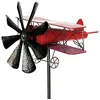 Image de DanDiBo Piquet de jardin en métal avion XL 160 cm - Rouge - 96251 - Carillon éolien - Résistant aux intempéries - Décoration de jardin
