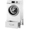 Image de DanDiBo 96502 Support de machine à laver avec tiroir en métal blanc - Support de machine à laver - Socle rehausseur moderne en caoutchouc