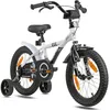 Image de PROMETHEUS BICYCLES Velo 16 Pouces Garcon Fille Velo Enfant 16 Pouces pour 4 a 5 Ans - Vélo BMX avec Frein à rétropédalage, Roues stabilisatrices en Blanc Noir