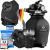 Image de KESSER® Système de Filtre à Sable + 700 g de Billes filtrantes remplacent 25 kg Filtre à Sable vanne 7 Voies avec indicateur de Pression Filtre de Piscine 10 m /h cuve de Filtre, Le Noir