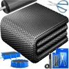 Image de KESSER® Bâche Solaire pour Piscine Ronde Ø 244 cm | Foglio Solaire épaisseur 120  m | La bâche Solaire de Couverture Solaire Peut être coupée | Bâche Solaire de Piscine Feuille, Le Noir, Ø 427 cm