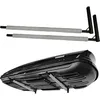 Image de QLS Support mural Coffre de toit 82 cm en acier pour le stockage de coffres de toit Gris Outils de jardin coffre de ski Équipements sportifs planche de surf iSUP WSB O