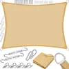 Image de KESSER® Voile d'ombrage, Protection Solaire, Coupe-Vent, Tissu PEHD, imperméable et Coupe-Vent, Coutures transversales, Robuste et Stable, pour Jardin, Balcon, 2x4m, Sable