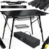Image de KESSER® Table de Camping Pliante | Cadre en Aluminium | Réglage de la Hauteur | Sac de Transport avec Sangle | 90 x 53cm - Jusqu'à 30 kg, Noir