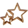 Image de Spetebo Lot de 2 étoiles en bois de mangue - 30/20 cm - Décoration de Noël à poser - Avent, hiver, Noël, table, fenêtre
