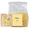 Image de Fleeky Lot de 400 g de perles de cire d'abeille et 60 spatules en bois S, M, L - Recharge d'épilation à la cire chaude pour chauffe-cire, visage, corps et zones intimes, cire dure douce pour peaux