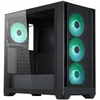 Image de Silentware Flow 110 Boîtier PC A-RGB Midi Tower noir, façade en maille avec entrée d'air latérale, fenêtre latérale en verre, 4 ventilateurs A-RGB HDB de 120 mm, commande PWM et 3 broches, GPU jusqu'à