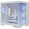 Image de Silentware View A-RGB Boîtier PC tour midi blanc Showcase, panneau avant et fenêtre latérale en verre trempé, 4 ventilateurs RVB 120 mm, PWM 4 broches et 3 broches, couvercle amovible, USB-C, ATX/mATX