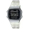 Image de Casio Montre Quartz Unisexe 36.00mm avec Cadran Noir Digitale et Bracelet en Plastic/Resin Bracelet Transparent A168XES-1BEF