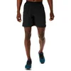 Image de ASICS Hommes Road 2In1 5In Shorts Vêtements De Course Short De Running Performance Black/Carrier Grey - Noir XL