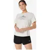 Image de T-shirt running femme, Asics Fujitrail blanc et rose