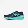 Image de Chaussures de tennis terre Battue homme, Asics Gel Resolution X bleu vert