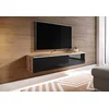 Image de PIASKI Meuble TV Lowboard D 140/180 cm Meuble TV Flottant Couleur Wotan Noir Éclairage LED Optionnel avec éclairage LED 140 cm
