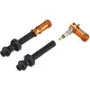 Image de Ensemble Capuchons de Valve Granite Juicy Nipple et Tiges de Valve Presta, Capuchons de Protection de Pneu de Vélo avec Fonction de Retrait du Noyau de Valve (Orange)
