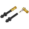 Image de Ensemble Capuchons de Valve Granite Juicy Nipple et Tiges de Valve Presta, Capuchons de Protection de Pneu de Vélo avec Fonction de Retrait du Noyau de Valve (Or)