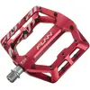 Image de Funn Funndamental Pédales Plates - Pédales de vélo à Plateforme Large pour BMX/VTT, Adhérence réglable pour Une stabilité exceptionnelle, Axe CrMo de 9/16 Pouces (Rouge)