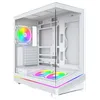 Image de MONTECH Sky 3 ATX Boîtier PC avec Verre panoramique, Flux d'air réglable, Design personnalisé, Support de radiateur de 360 mm, 3 Ventilateurs PWM ARGB de 120 mm préinstallés, Conception compacte pour