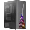 Image de AeroCool DELTABKV1, Boîtier PC ATX, Façade RGB, Fenêtre Latérale Complète, Ventilateur 12cm, Noir