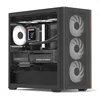 Image de Aerocool D301A Boîtier Tour Moyenne pour PC de Jeu, Flux d'air optimisé, Panneau Avant en Maille en Bois, Design Fin, avec 4 Ventilateurs RVB, Compatible avec Cartes mères ASUS et MSI M-ATX, USB Type