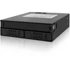 Image de ICY DOCK Backplane Cage, Rack Mobile, boîtier de Rack Robuste métallique Hot Swap pour 2 x SSD Or HDD 2.5" SATA/SAS & Plateau Slim Odd/Graveur DVD pour Baie de 5.25" - Tough Armor MB994IPO-3SB