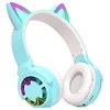 Image de QELLON Écouteurs intra-auriculaires pour chat, Bluetooth 5.2, multicolore, pliable, pour fille, bleu