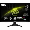 Image de MSI MAG 32C6 Écran Gaming incuvé 32'' Full HD - Dalle VA 1500R 1920 x 1080, 180 Hz / 1ms (MPRT), Adaptive Sync - DP 1.2a, HDMI 2.0b CEC