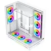 Image de XIGMATEK Pano II E-ATX Boîtier tour moyenne avec verre trempé incurvé monobloc, 8 ventilateurs ARGB de 120 mm et boîtier de télécommande PWM, support vertical pour GPU inclus (EN48425))