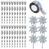 Image de ecaqlin Kit de dissuasion pour oiseaux, lot de 27 pièces avec 20 tiges réfléchissantes, 6 moulinets avec piquets et un rouleau de ruban répulsif