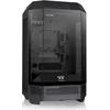 Image de Thermaltake The Tower 300 Boîtier PC Micro-ATX | Forme Prisme Octogonal, Design Vertical, Supporte Watercooling AIO 420mm & GPU RTX 4090, Jusqu'à 8 Ventilateurs | Noir