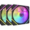 Image de DarkFlash DM12Pro Lot de 3 ventilateurs ARGB PWM 120 mm, noir, 1 800 tr/min, 65 m³/h, 25 dB, 2,5 W,