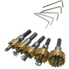 Image de Kioball 5 Pièces Ouvre-Trou en Acier Haute Vitesse Ensemble D'Outils de Perçage pour Perceuse Électrique Ouvre-Trou en Métal Spécial Or