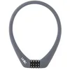 Image de ULAC PRAGUE Cadenas à câble avec combinaison, revêtement en silicone, 55 cm, câble renforcé, avec velcro - Gris/gris