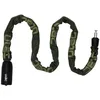 Image de ULAC Eurostile Cadenas à chaîne pour vélo 100 cm, maillons 5 mm, fermeture à clé, revêtement de protection, velcro inclus - Vert olive/Moss