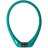 Image de ULAC PRAGUE Cadenas à câble avec combinaison, revêtement en silicone, 55 cm, câble renforcé, avec velcro - Vert eau/Teal
