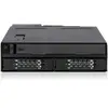 Image de Icy Dock Rack Mobile Robuste en métal Hot Swap pour 2 x SSD Or HDD de 2.5" SAS/SATA & Plateau pour Odd Ultra Slim pour Baie de 5.25" - ToughArmor MB602SPO-B