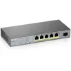 Image de Zyxel Switch 5 ports Gigabit géré intelligemment PoE+ (2 ports PoE++) avec une réserve de 60 watts et 1 SFP avec gestion Cloud Nebula, Long Range PoE Switch [GS1350-6HP]