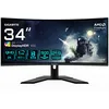 Image de GIGABYTE G34WQCP 34" Moniteur Gaming Courbé WQHD - 3440 x 1440, VA, 180Hz, 1ms, 1500R, 350 CD/m², FreeSync Premium, DisplayHDR 400, HDMI 2.0, DisplayPort 1.4