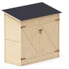 Image de Upyard Abri de Jardin en Bois Naturel - Cabine de Rangement Extérieur - Cabane à Outils avec Système D'étagères 149x78x164 cm, Naturel