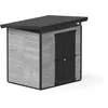 Image de Upyard Abri de Jardin Strongbox L - Robuste Cabane à Outils en Bois avec Fondations Imprégnées et Toit en Plastique Extra-Résistant, 203x163 cm, Gris