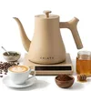 Image de CHiATO flowPLAY Bouilloire à température réglable 0,6 l   Petite bouilloire en acier inoxydable avec fonction de maintien au chaud, mini bouilloire numérique, compacte et moderne (beige)