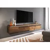 Image de Meuble TV Lowboard D 180 cm, meuble TV flottant, couleur bois, éclairage LED en option (sans éclairage LED)