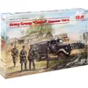 Image de ICM Groupe d'armées à l'échelle 1/35 "Center (été 1941) (Kfz.1, Typ L3000S, Infanterie Allemande (4 Figures), Pilotes allemands (4 Figurines)) - Kit de Maquette en Plastique # DS3502