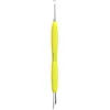Image de Staleks UNIQ PQ-11/2Y poussoir cuticules double professionnel manche silicone jaune   outil manucure pédicure acier inoxydable stérilisable (anneau + poussoir oblique)